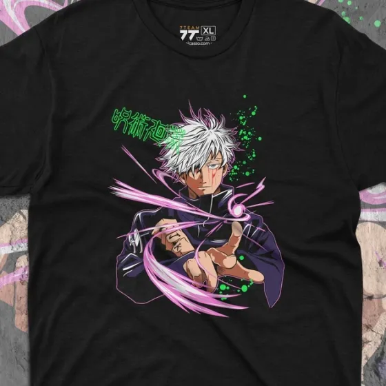 Футболка для підлітка хлопчика з принтом Магическая Битва Сатору Годжо 4 Розмір 160 Anime10549 Дніпро