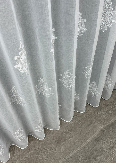 Тюль батист с вышивкой, высотой 2,8м цвет белый 1677т Киев - изображение 7