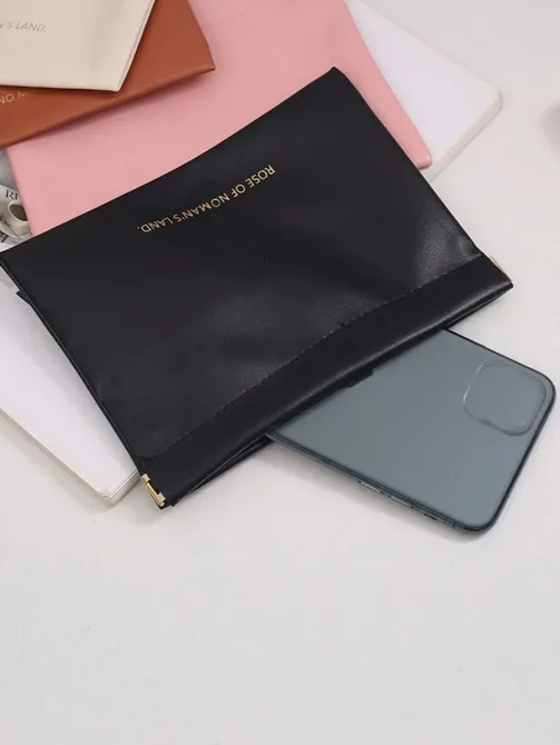 Косметичка для зберігання аксесуарів портативна, великий футляр для дрібниць на магнітній кліпсі, чорний Кам'янець-Подільський - фото 3