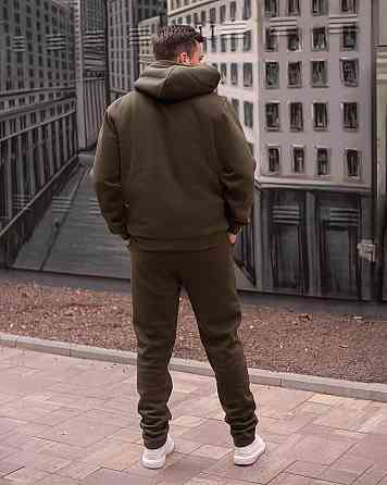 Чоловічий теплий костюм на флісі з хутром Коричневий 56/58 Харків