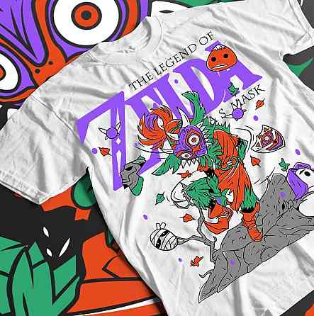 Футболка для мальчика аниме Маджорас Маск Легенд Зелда оверсайз (рост от 165 до 180 ) Черний AnimeJ0345m Днепр