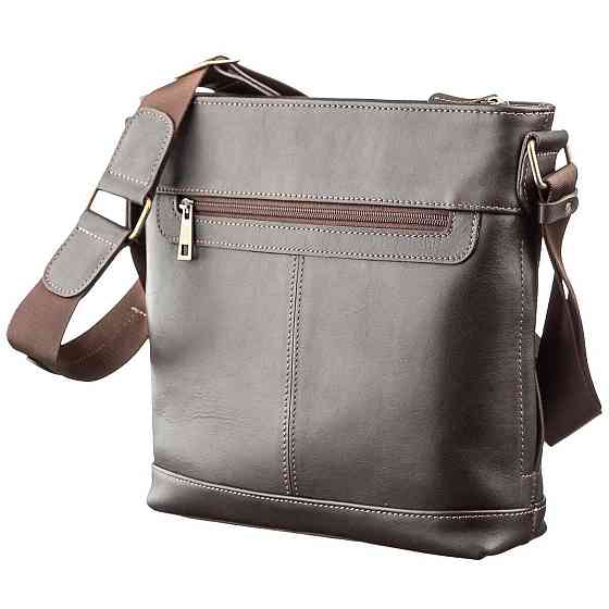 Сумка багатофункціональна чоловіча в гладку шкіру Коричнева (SHVIGEL) Київ