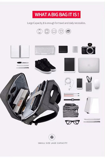 Рюкзак Tigernu T-B3361 15.6" Grey (T-B3361G) Київ - фото 4