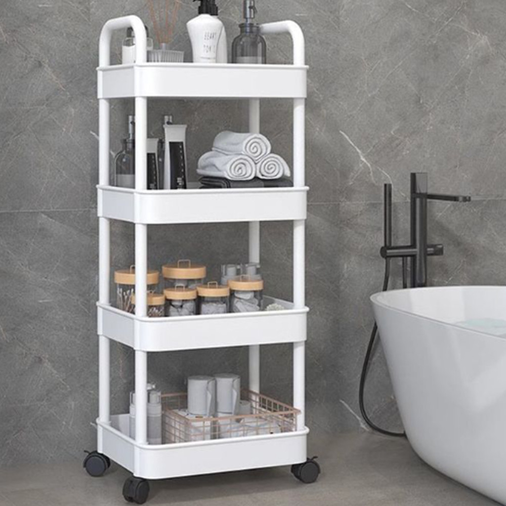 Стеллаж на колесах 4 яруса, GT-248 / Передвижной стеллаж для ванной / Этажерка для кухни / Полка на колесах Киев - изображение 3