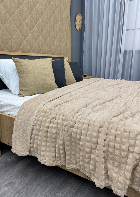 Плед-покривало Кубик 200х220 см (+-10см) Бежевий (87-232) Київ - фото 2