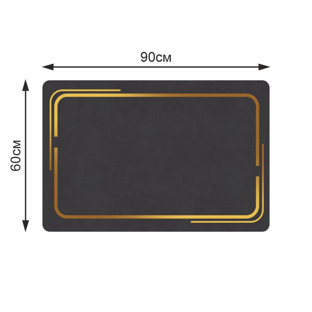 Суперпоглощающий Диатомитовый Коврик Aquarius для ванной 60 х 90 см Графитовый Мрамор Буча - изображение 2