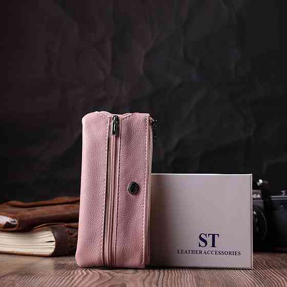 Стильна ключниця ніжного кольору із натуральної шкіри ST Leather 22510 Рожевий Київ