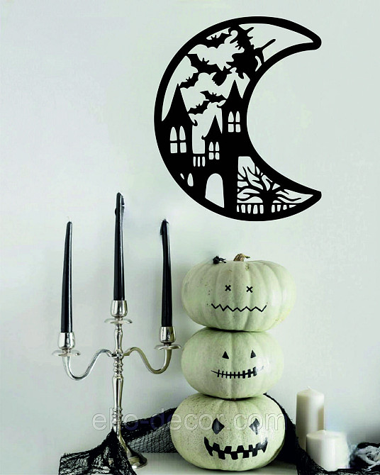 Декоративне настінне Панно «Хеллоуїн», Декор на стіну 70*57 см, Чорний Київ - фото 2