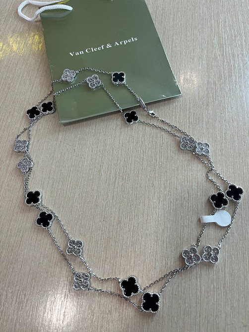 Подвеска Van Cleef  20 элементов  Эмаль под агат, цирконы, белое золото Одесса - изображение 2