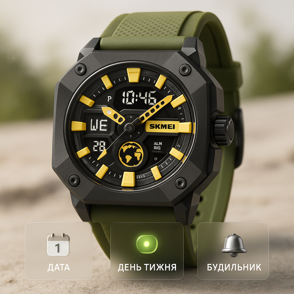 Годинники військові з офіційною гарантією SKMEI, Надійні чоловічі наручні годинники LZ-52 Львів - фото 4