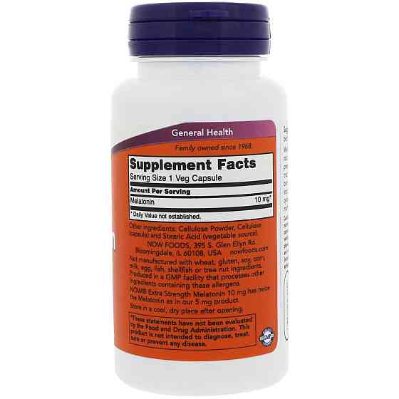 Мелатонін екстра сила (Extra Strength Melatonin) 10 мг 100 капсул Київ