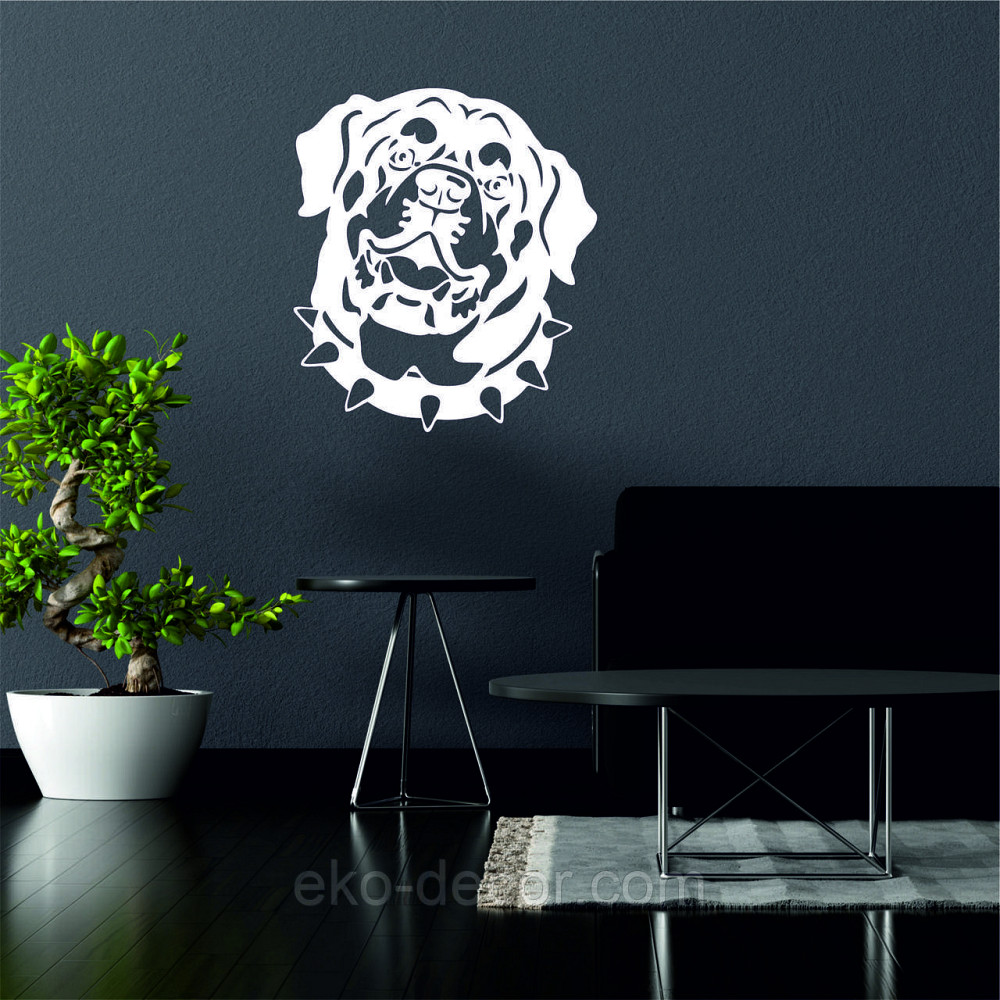 Декоративное настенное Панно «Ротвейлер» , Декор на стену 90*80 см, Белый Киев - изображение 2