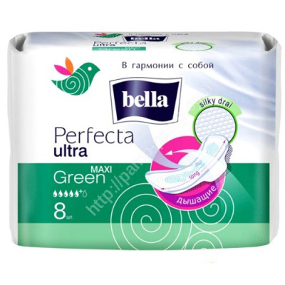 Гигиенические прокладки Bella Perfecta Green Maxi Drai Ultra 8 шт. (5900516306076) Вінниця - фото 1