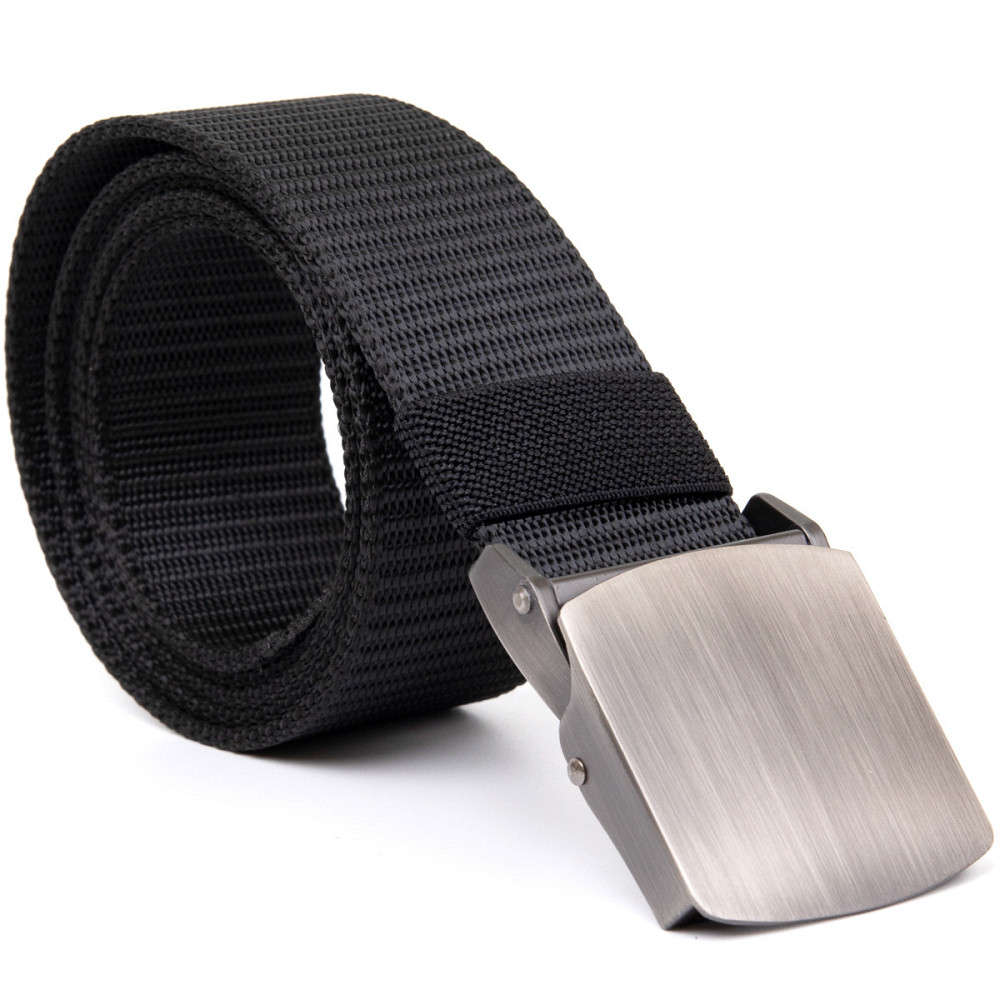 Текстильний ремінь з сріблястою пряжкою Vintage 20541 Чорний Київ - фото 8