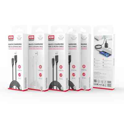 Дата кабель USB 2.0 AM to Micro 5P 1.0m braided white XO (NB235_M_White) Вінниця