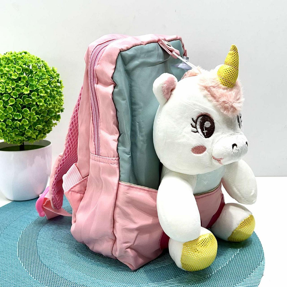 Рюкзак з м'якою іграшкою Єдиноріг 1 відділення 20см Рожевий (FG24032735B) Чернігів - фото 2