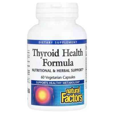 Вітамінно-мінеральний комплекс Natural Factors Здоров&apos;я щитовидної залози, Thyroid Health Formula, 60 вегетаріан (NFS-03510) Вінниця