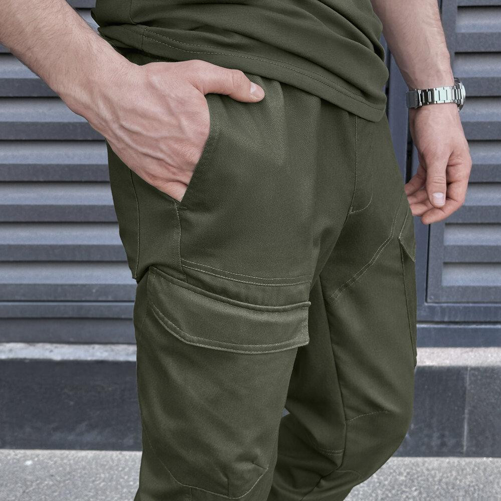 Брюки-карго мужские котоновые демисезонные хаки Pobedov VZIR Киев - изображение 3