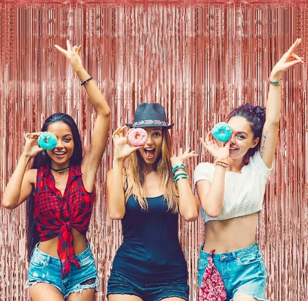 Штора фотозона розовое золото металлик 200*100 Киев - изображение 2