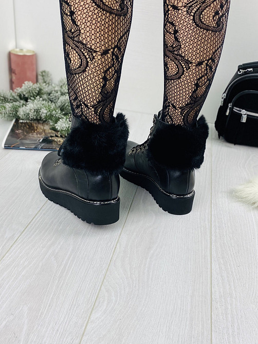 Черевики жіночі D and V чорні натуральна кожа зима висота 13см розмір 37 (2195) Коломия - фото 8