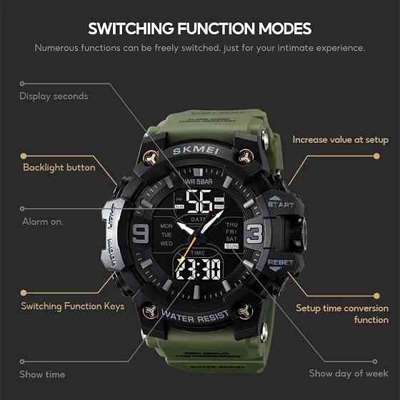 Водонепроницаемое часы SKMEI 2222AG, Хорошие наручные часы мужские Военные спецслужб WX-95 Ивано-Франковск