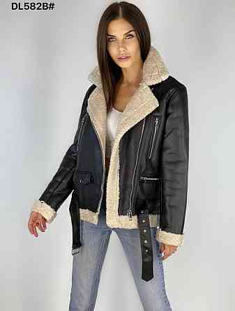 Жіноча стильна дублянка зі штучним хутром M Одеса
