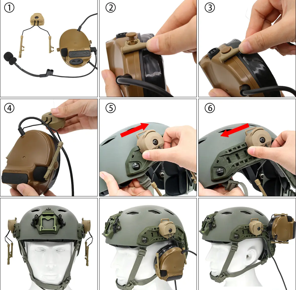 Адаптер для шолома кронштейн для гарнітури Peltor Comtac (Койот) Вінниця - фото 4
