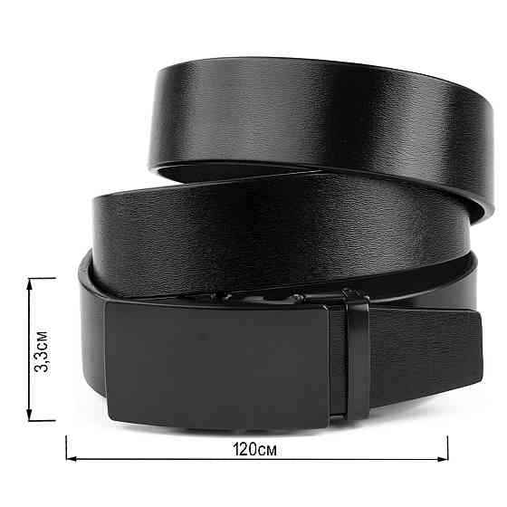 Ремень мужской с затемненной пряжкой Vintage 20302 Черный Киев