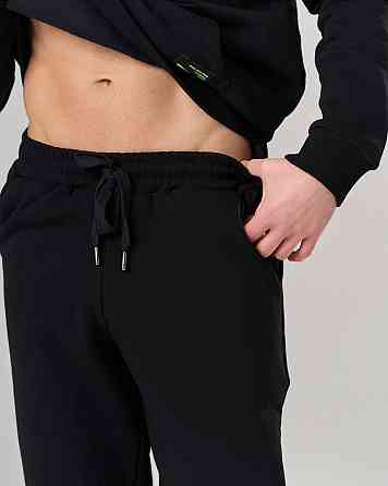 Чоловічий теплий костюм зі штанами чорний — Байка — однотонний Tom John 93401 XL Київ