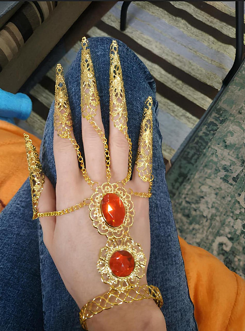 Слейв браслет RESTEQ — індійська прикраса на руку у східному стилі, золотий колір, 30 см Київ - фото 8