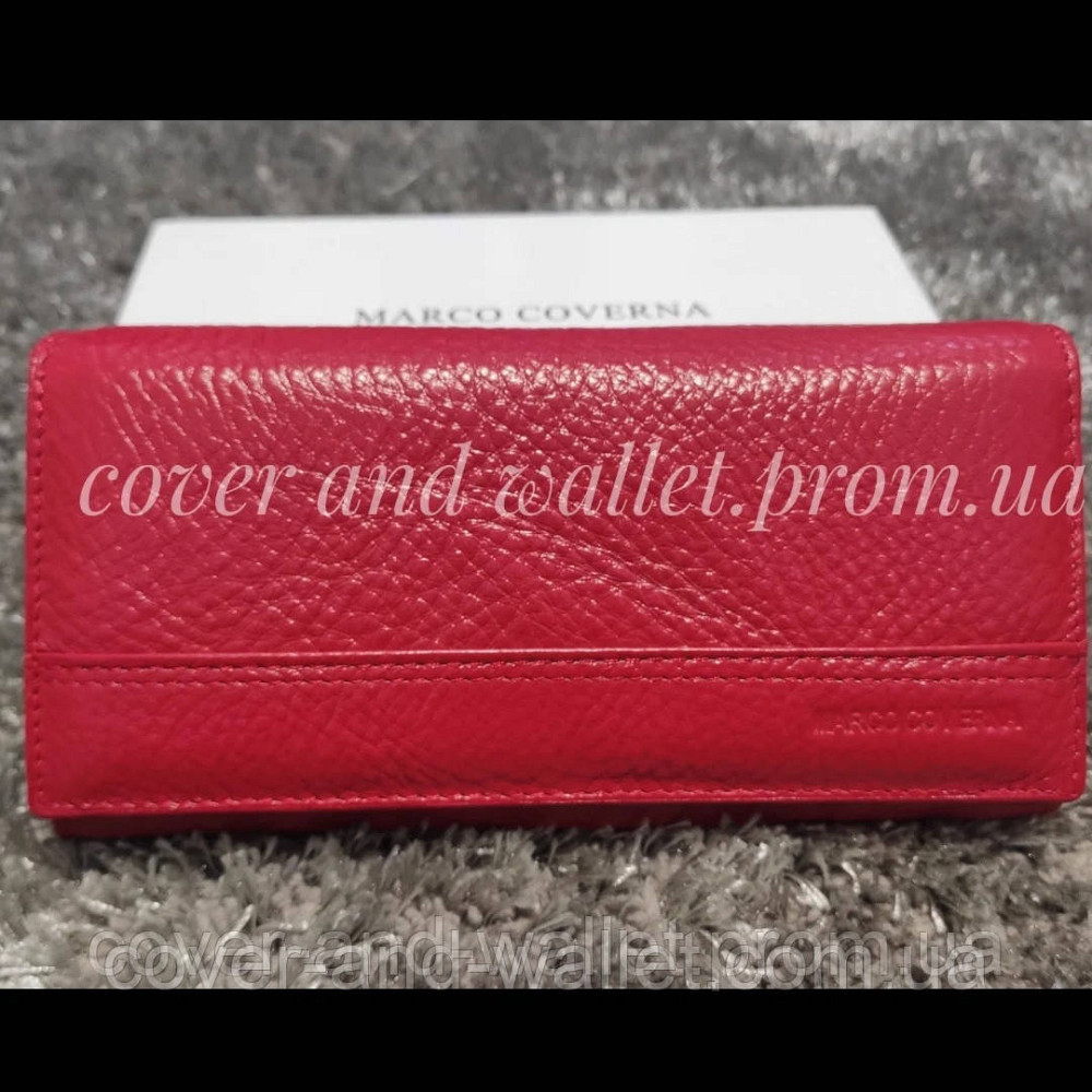 Класичний шкіряний жіночий гаманець червоного кольору Marco Coverna N3 Київ - фото 3