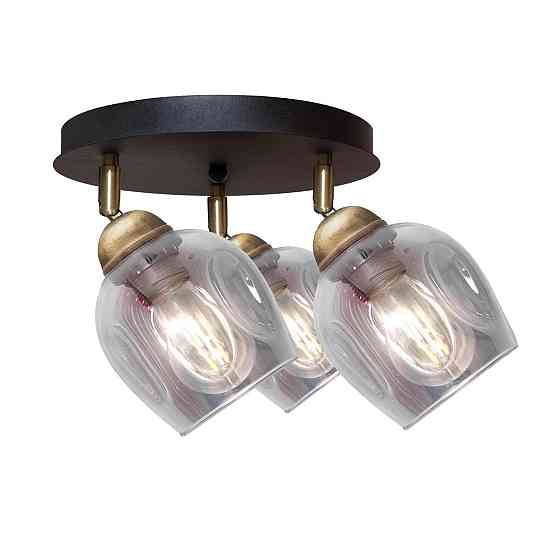 Светильник потолочный MSK Electric Enigma поворотный под три лампы на круглой основе PL 20241-3R BK Одесса