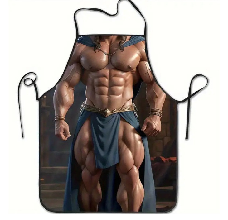 Фартук с приколом мужской с принтом воин торс для барбекю гриля и подарка Киев - изображение 5