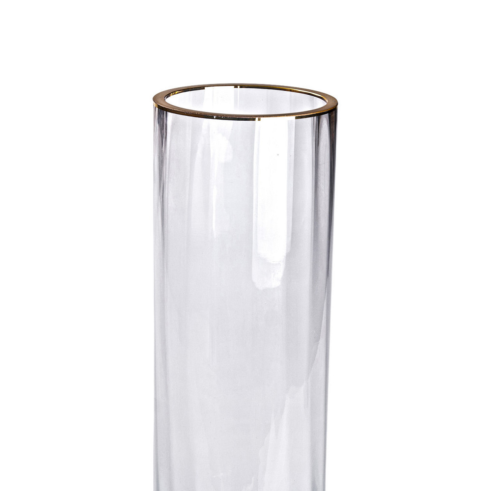 Стеклянная ваза для цветов с золотой окантовкой 29,5 см Киев - изображение 2