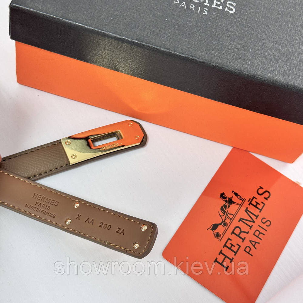 Жіночий ремінь шкіряний Hermes Гермес (280-1) тауп Київ - фото 10