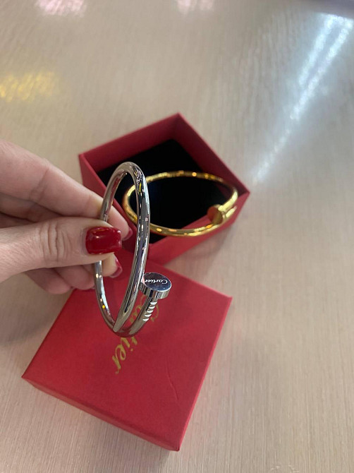 Cartier браслет цвях в білому золоті або лимонному золоті / Cartier браслет цвях позолота Одеса - фото 4