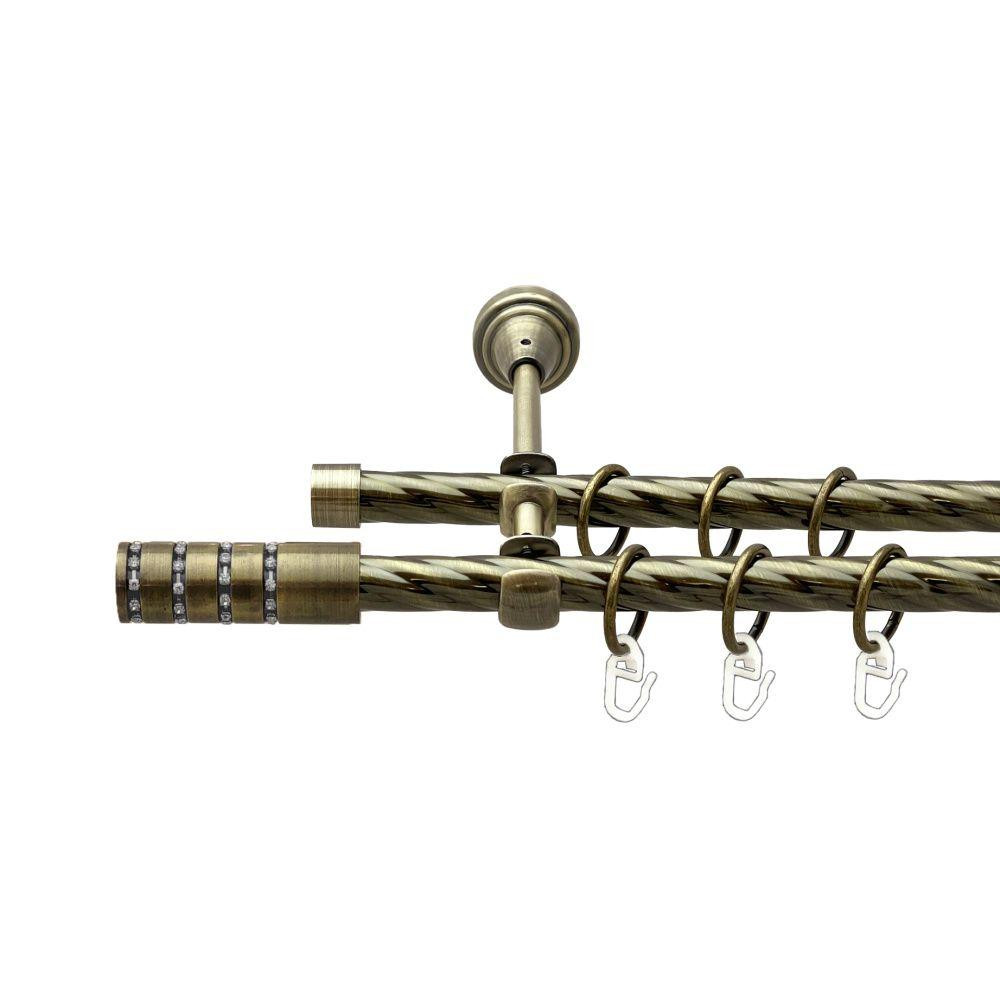 Карниз Orvit Барамелла металевий дворядний відкритий скручена труба кільце металеве Антик 16\16 мм 200 см (00-00022430) Львів - фото 1