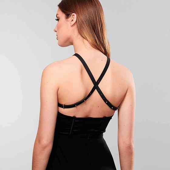 Портупея из экокожи Bijoux Indiscrets MAZE — Cross Chest Harness Black Sex Aura Киев