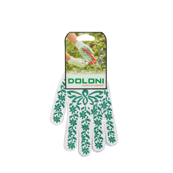 Рукавички 620 трикотаж з малюнком ПВХ клас 10 білий ДКГ Житомир