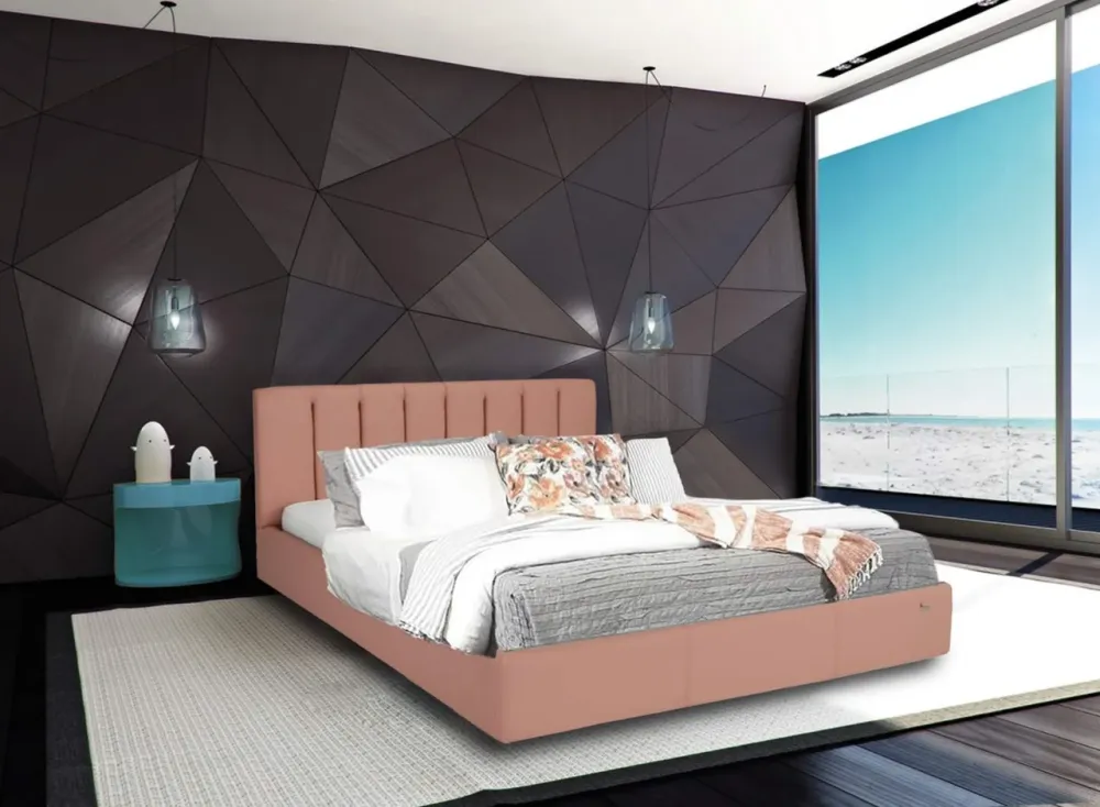 Кровать Двуспальная Sanam Comfort 180 х 200 см Fly 2213 A1 С подъемным механизмом и нишей для белья Светло-коричневый Днепр - изображение 8