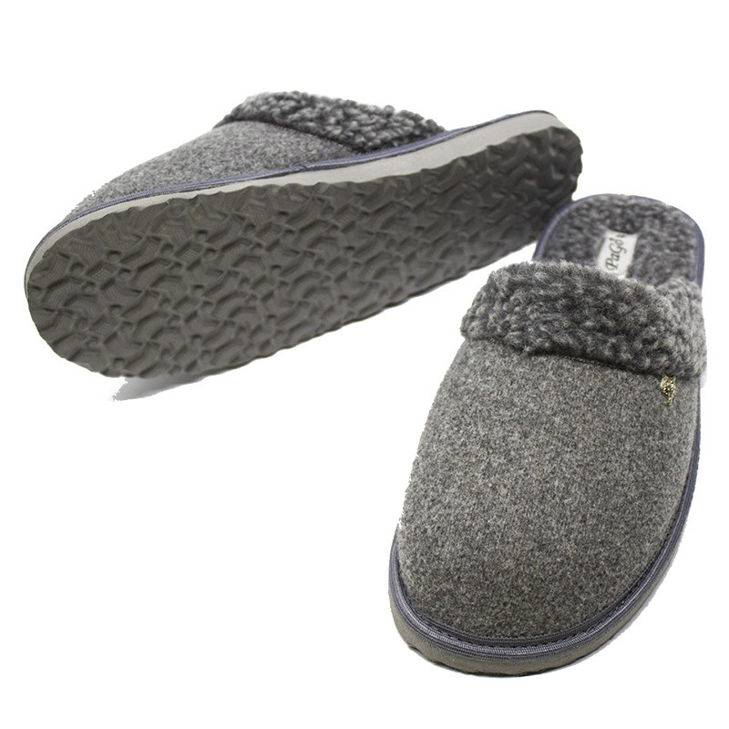 Тапочки чоловічі закриті на овчині теплі з легкою підошвою PaGo "Вовк" сірі 43 Одесса - изображение 1