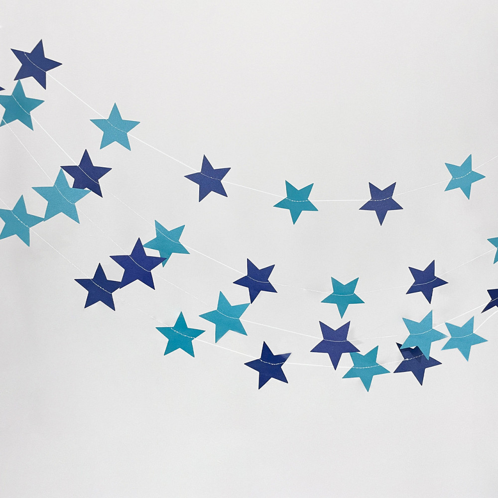 Гирлянда Звездочки на нитке 4 м на 7 см сине-голубой Киев - изображение 3