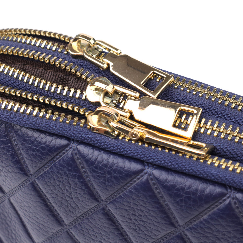 Кожаная сумка на три отделения для женщин Vintage 22892 Синий Киев - изображение 6