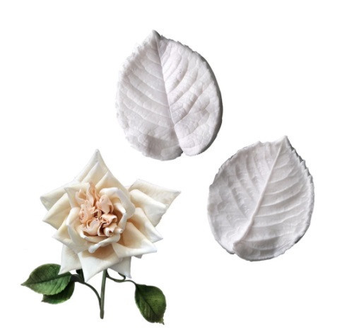 Силиконовый молд Листья розы 77 на 62 мм белый Киев - изображение 1