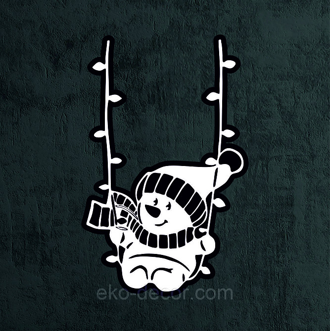 Декоративное настенное Панно «Снеговик», Декор на стену 90*57 см, Белый Киев - изображение 7