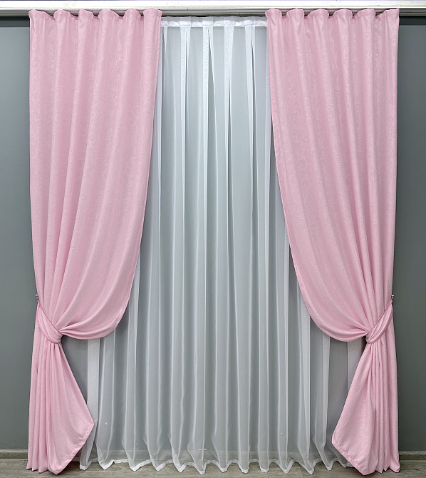 Комплект готовых штор VR-Textil Софт № 1740ш Розовый 150х270 см 2шт (33-0709) Киев - изображение 2