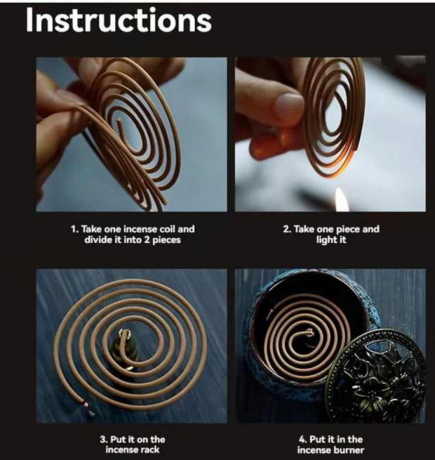 Набор из 48 ароматических спиралек - Агаровое дерево, ароматерапия для релаксации. Аромат Agarwood Киев - изображение 2