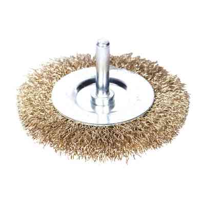 Щетка для электроинструмента Sigma проволочная дискообразная 50мм хвостовик 6мм латунированная 9013051 (9013051) Винница