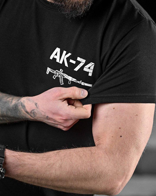 Мілітарі футболка АК чорна ДЛ6486 Одесса - изображение 4