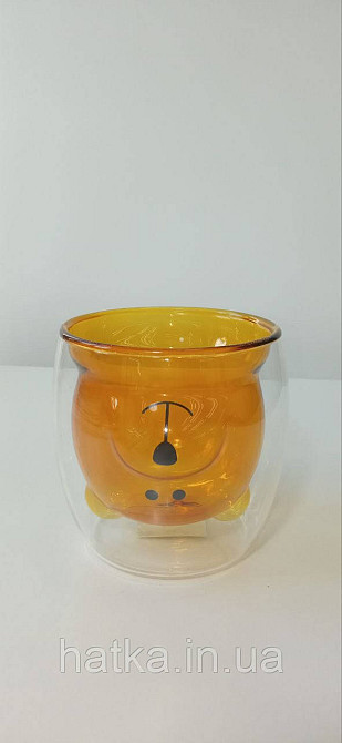 Піала без ручки чашка подвійне скло Olens "Янтарний Умка" 250 мл бурштиновий Київ - фото 2